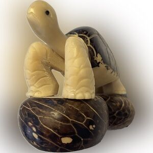 Hand-carved Sea Turtle Figurine made of Tagua Nut,often called “vegetable ivory”
